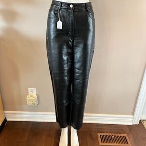 Women's Black Leather Jeans